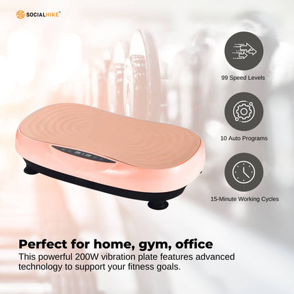 Social Hike Vibration Plate Machine - Vibrating Exercise Platform Pink.