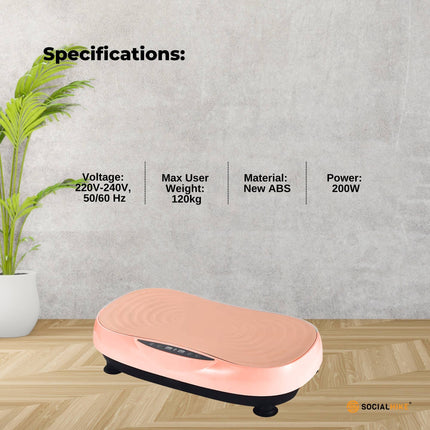 Social Hike Vibration Plate Machine - Vibrating Exercise Platform Pink.
