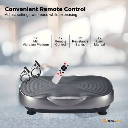 Social Hike Vibration Plate Machine - Vibrating Exercise Platform Grey.