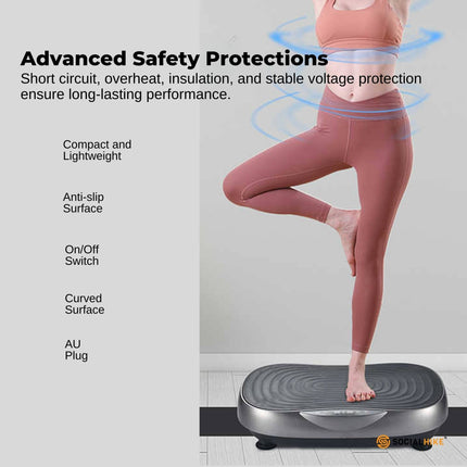 Social Hike Vibration Plate Machine - Vibrating Exercise Platform Grey.