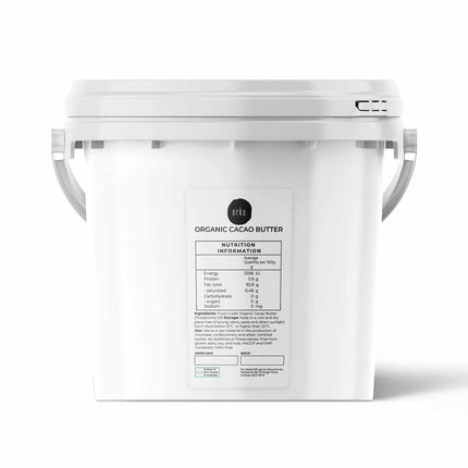 2.5Kg Organic Cacao Butter Bucket - Cold Pressed Raw Natural Food Grade Blocks.