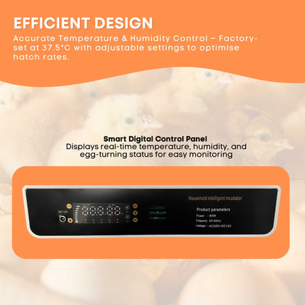 Automatic 48 Egg Incubator - Electric Digital Turning Chicken Quail Duck Hatching.