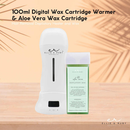 Ellie & Ruby 100ml Digital Wax Warmer + 100ml Aloe Vera Cartridge Pack.