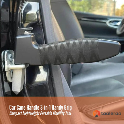 Tooleroo Car Cane Handle 3-in-1 Handy Grip - Lightweight Portable Mobility Tool.
