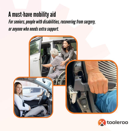 Tooleroo Car Cane Handle 3-in-1 Handy Grip - Lightweight Portable Mobility Tool.