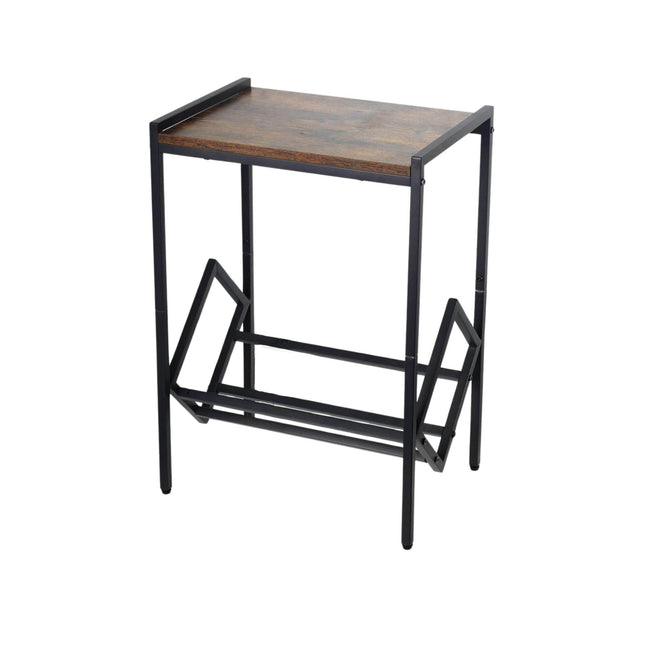 Social Hike Turntable Player Stand & Vinyl LP Record Album Storage - Black Metal.