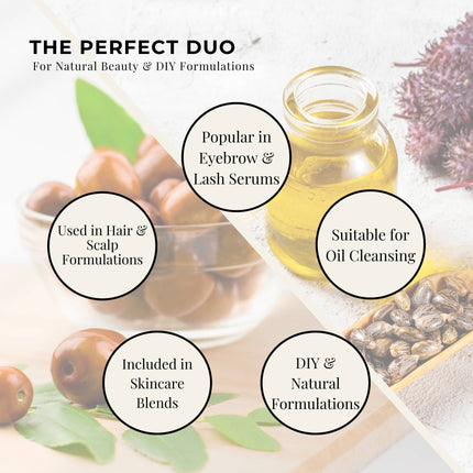 Orku 500ml Organic Castor Oil and 500ml Organic Jojoba Oil Pack.