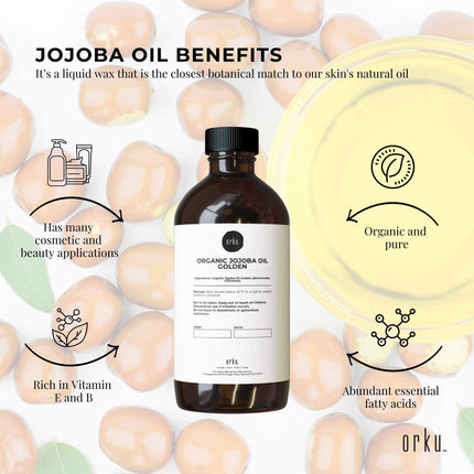 Orku 500ml Organic Castor Oil and 500ml Organic Jojoba Oil Pack.