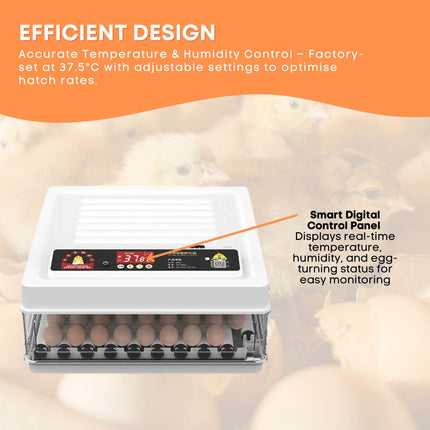 Automatic 130 Egg Incubator - Electric Digital Turning Chicken Quail Duck Hatching.