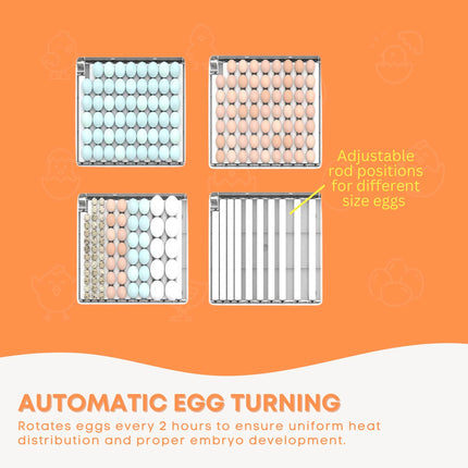 Automatic 130 Egg Incubator - Electric Digital Turning Chicken Quail Duck Hatching.
