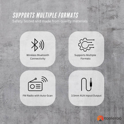 Tooleroo USB Rechargeable Desktop CD Player Speaker – Bluetooth Portable White.