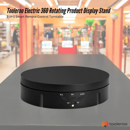Tooleroo Electric 360 Rotating Product Display Stand for Merchandise Video Black.