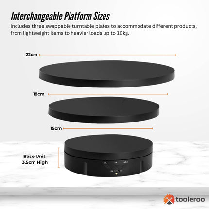 Tooleroo Electric 360 Rotating Product Display Stand for Merchandise Video Black.