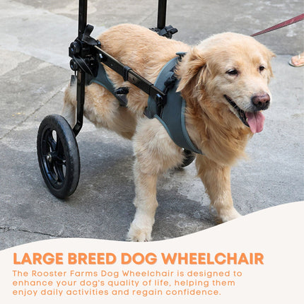 Rooster Farms Large Dog Wheelchair XL Harness - Adjustable Back Leg Aid.