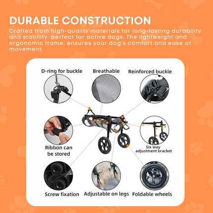 Rooster Farms Large Dog Wheelchair XL Harness - Adjustable Back Leg Aid.