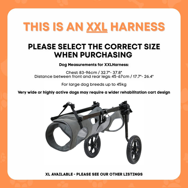 Rooster Farms Large Dog Wheelchair XXL Harness - Adjustable Back Leg Aid.