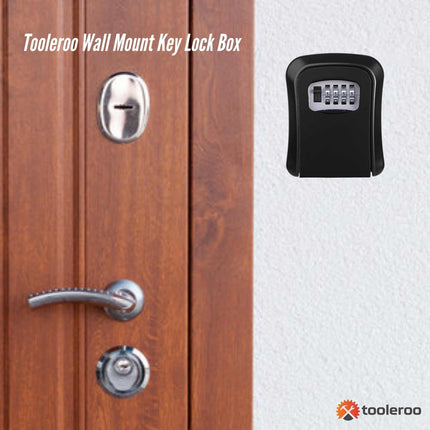Tooleroo Wall Mount Key Lock Box – 4-Digit Safe Weatherproof Secure Storage.