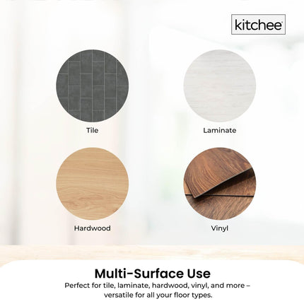 4x Kitchee Microfibre Mop Head Replacement for Kitchee Spin Mop - White Round.