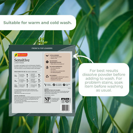 Bosisto's 6Kg Senstive Laundry Powder Refill - Eco Eucalyptus Washing Detergent.
