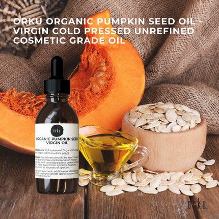 Orku 25ml Organic Pumpkin Seed Oil – Virgin Cold Pressed Unrefined Cosmetic Gr..