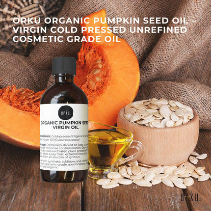 Orku 250ml Organic Pumpkin Seed Oil – Virgin Cold Pressed Unrefined Cosmetic Gr..