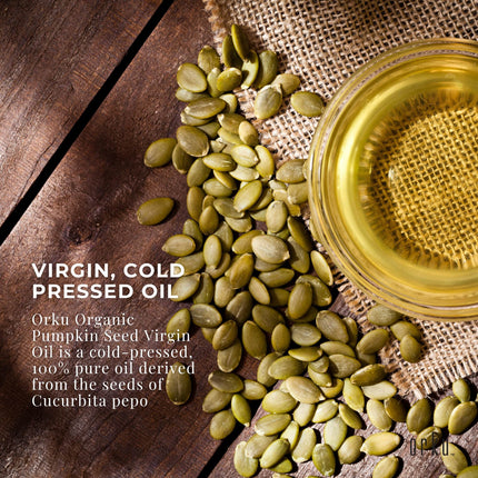 Orku 250ml Organic Pumpkin Seed Oil – Virgin Cold Pressed Unrefined Cosmetic Gr..