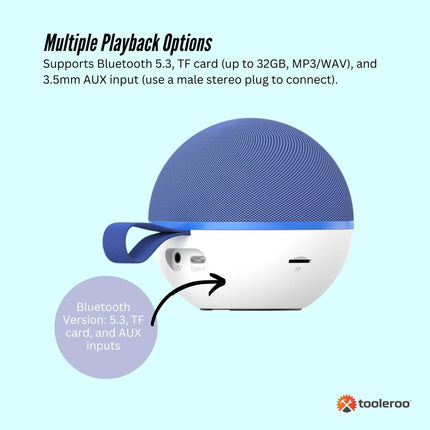 Mini Karaoke Machine and 2x Wireless Microphones Portable Bluetooth Speaker Blue.
