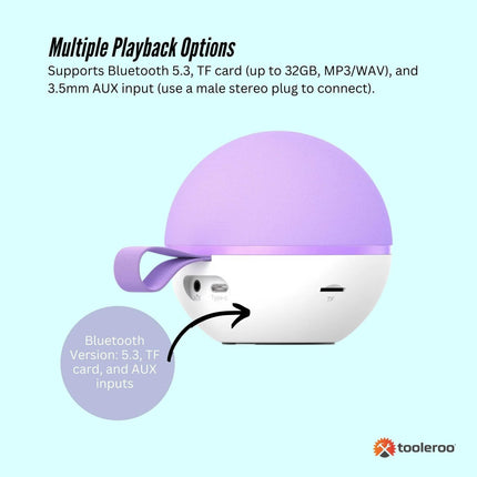 Mini Karaoke Machine - 2x Wireless Microphones Portable Bluetooth Speaker Purple.