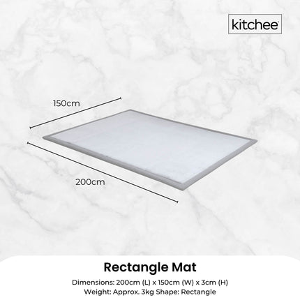 Kitchee Foam Floor Mat 150x200cm - Padded Thick Deep Soft Tatami Style Rug Grey.