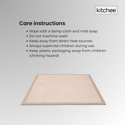 Kitchee Foam Floor Mat 200x200cm - Padded Thick Deep Soft Tatami Style Rug Cream.