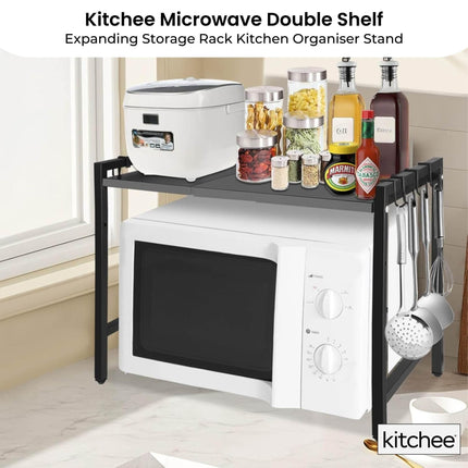Kitchee Microwave Single Shelf - Expanding Storage Rack Kitchen Organiser Stand.
