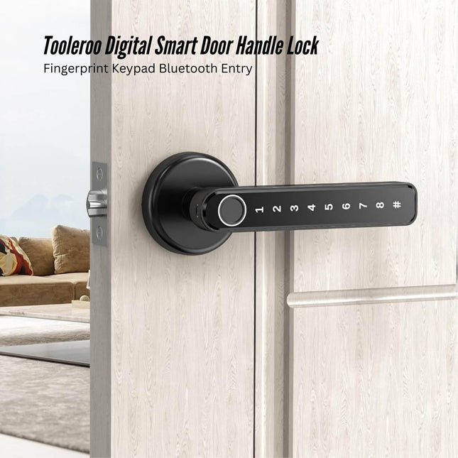 Tooleroo Digital Smart Door Lock Handle - 5in1 Keypad Home Entry Security System.
