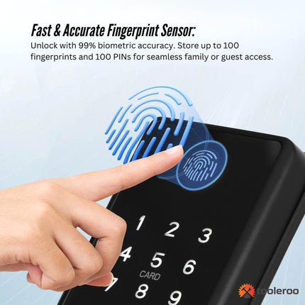 Tooleroo Digital Smart Door Lock Keypad - 5-in-1  Home Entry Security System.