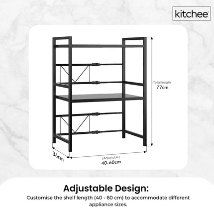 Kitchee Microwave Double Shelf - Expanding Storage Rack Kitchen Organiser Stand.