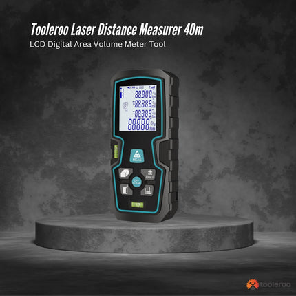 Tooleroo 40m Digital Laser Distance Measurer - LCD Area Volume Meter Tool.