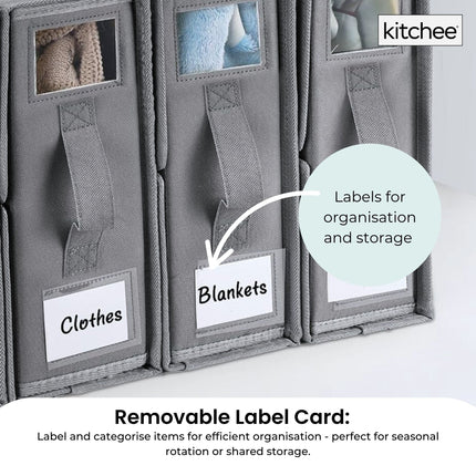 1x Kitchee Foldable Bed Sheet Storage Box - Linen and Closet Organiser Grey.