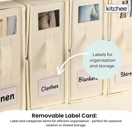 1x Kitchee Foldable Bed Sheet Storage Box - Linen and Closet Organiser Beige.