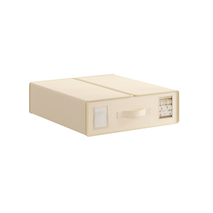 1x Kitchee Foldable Bed Sheet Storage Box - Linen and Closet Organiser Beige.