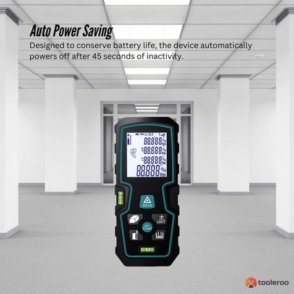 Tooleroo 70m Digital Laser Distance Measurer - LCD Area Volume Meter Tool.