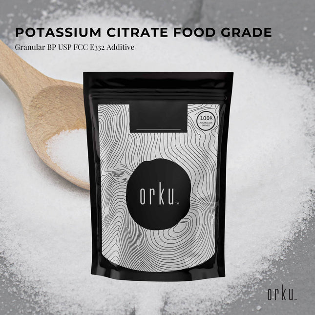 Orku 400g Potassium Citrate Food Grade - Granular BP USP FCC E332 Additive.