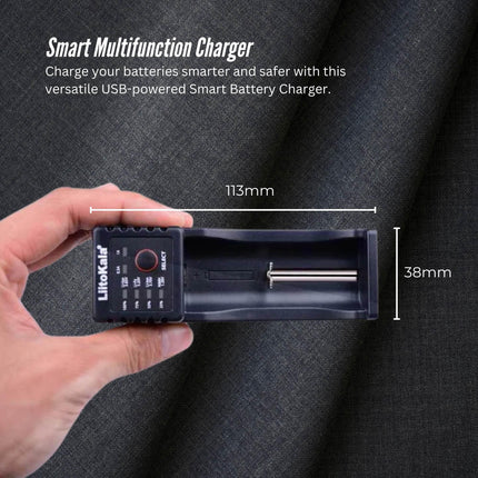 LiitoKala Lii-100 Smart Battery Charger - USB Output for 18650 AA AAA Li-ion NiMH.