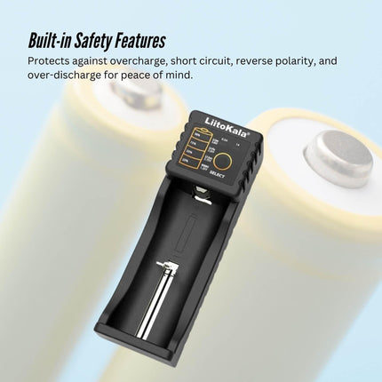 LiitoKala Lii-100 Smart Battery Charger - USB Output for 18650 AA AAA Li-ion NiMH.