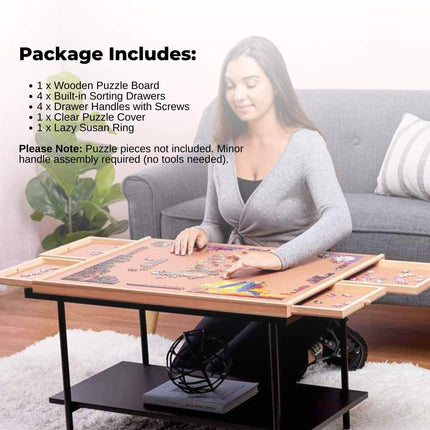 Social Hike Puzzle Board 1000 pcs  - Rotating Tabletop with 4 Drawers and Cover.
