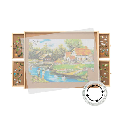 Social Hike Puzzle Board 1500 pcs  - Rotating Tabletop with 4 Drawers and Cover.