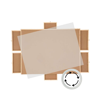 Social Hike Puzzle Board 1500 pcs - Rotating Tabletop with 6 Drawers and Cover.