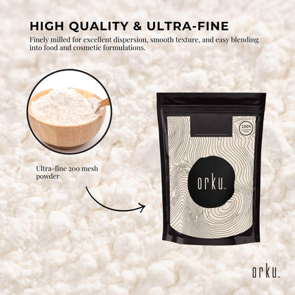 Orku 2Kg Xanthan Gum Thickener Pure Fine Powder 200 Mesh FCC E415 Food Additive.