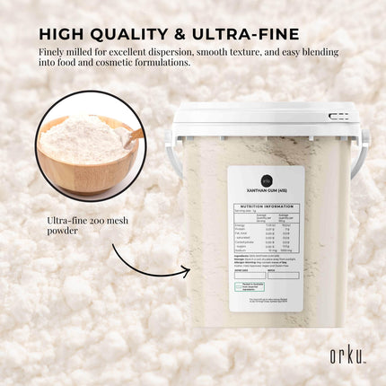 Orku 600g Xanthan Gum Thickener Pure Powder 200 Mesh FCC E415 Food Additive TUB.