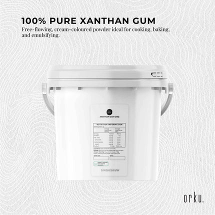 Orku 3Kg Xanthan Gum Thickener Pure Powder 200 Mesh FCC E415 Food Additive TUB.