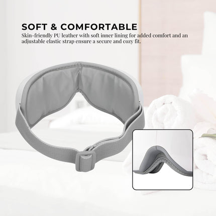 Orku Rechargeable Eye Massager – Vibration Heat Pressure Therapy with Bluetooth.