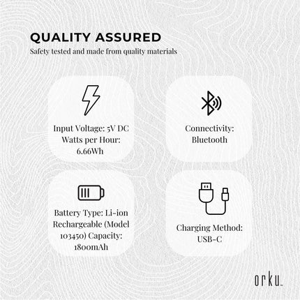 Orku Rechargeable Eye Massager – Vibration Heat Pressure Therapy with Bluetooth.